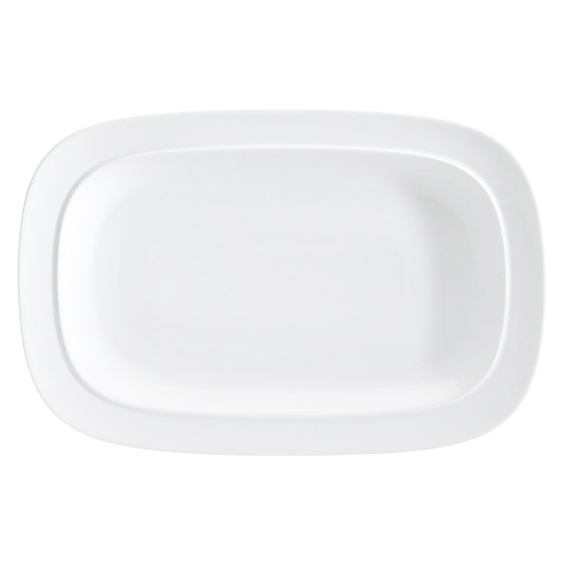 Product photograph of White Squares Large Rectangular Platter from Denby Retail Ltd
